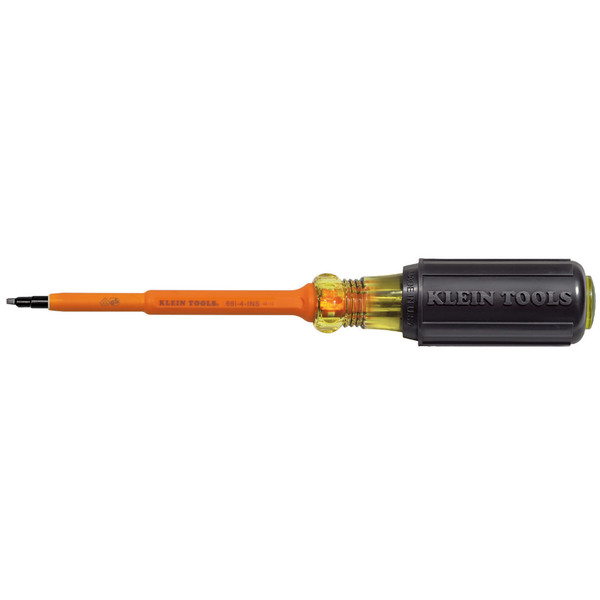 Klein 661-4-INS 4" Insulated Shank #1 Square Tip Screwdriver