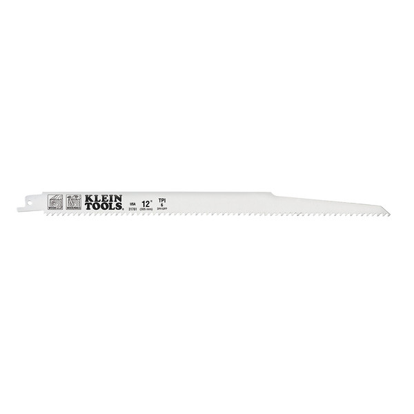 Klein 31761 12" 6 TPI Reciprocating Saw Blades, 5 Pack