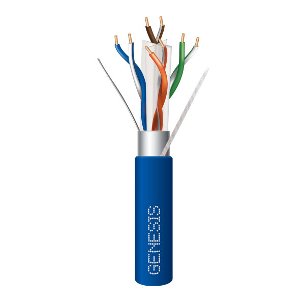 Genesis 51921006 23/4PR CAT6+ FTP CMR 1M RL Blue 1000Ft. Reel
