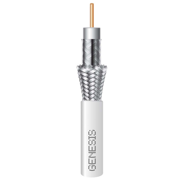 Genesis 53041101 RG6 BC Dual-Shield (60%) White 1000Ft. Pull Box