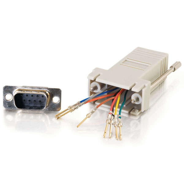 C2G CG02945 RJ45 to DB9 Male Serial RS232 Gray Modular Adapter