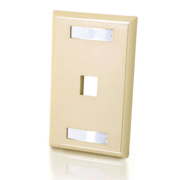 C2G CG03710 1-Port Ivory Keystone Single Gang Wall Plate