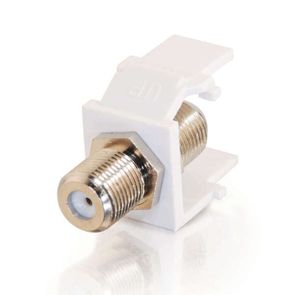 C2G CG03824 Snap-In F-Type F/F White Keystone Insert Module
