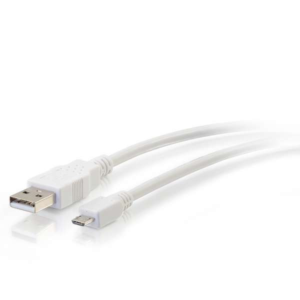 C2G CG27443 6Ft USB 2.0 A to Micro-B White M/M Cable