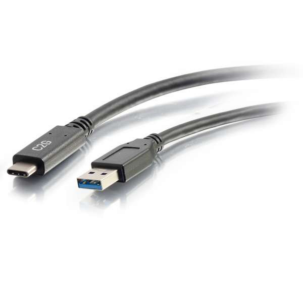 C2G CG28831 3Ft USB-C to USB-A SuperSpeed Black M/M USB Cable