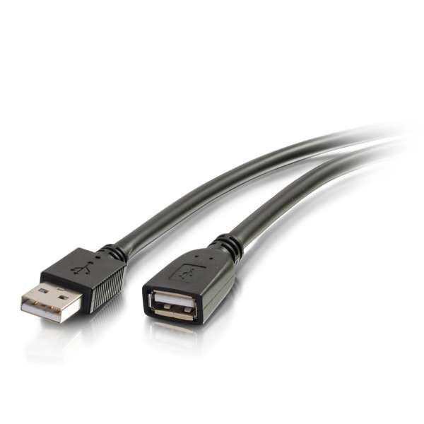 C2G CG39011 32Ft Plenum CMP-Rated USB A Male to A Female Active Extension Cable