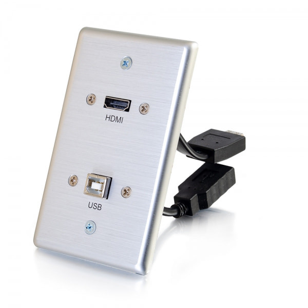 C2G CG39874 HDMI & USB Pass Through Single Gang Wall Plate