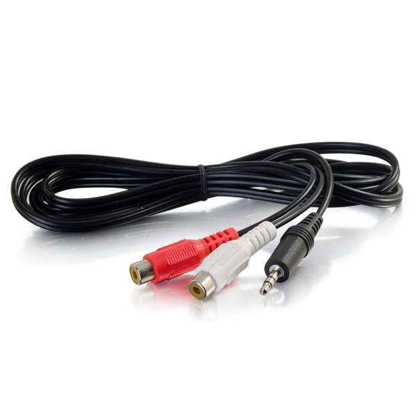 C2G CG40425 6Ft One 3.5MM Stereo Male to Two RCA Stereo Female Y-Cable