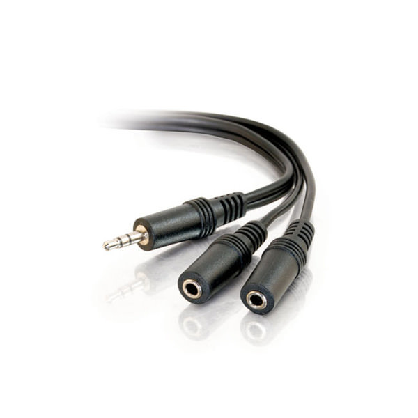 C2G CG40427 6Ft One 3.5MM Stereo Male to Two 3.5MM Stereo Female Y-Cable