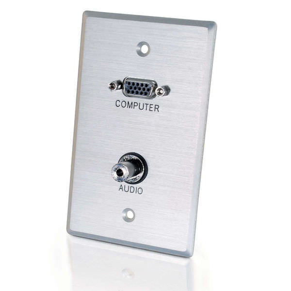 C2G CG40505 VGA & 3.5MM Audio Pass Through Single Gang Wall Plate