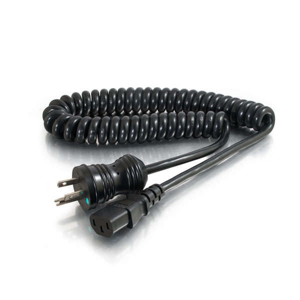 C2G CG48066 8Ft 18 AWG Coiled Hospital Grade Power Cord