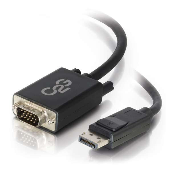 C2G CG54332 6Ft DisplayPort Male to VGA Male Black Active Adapter Cable