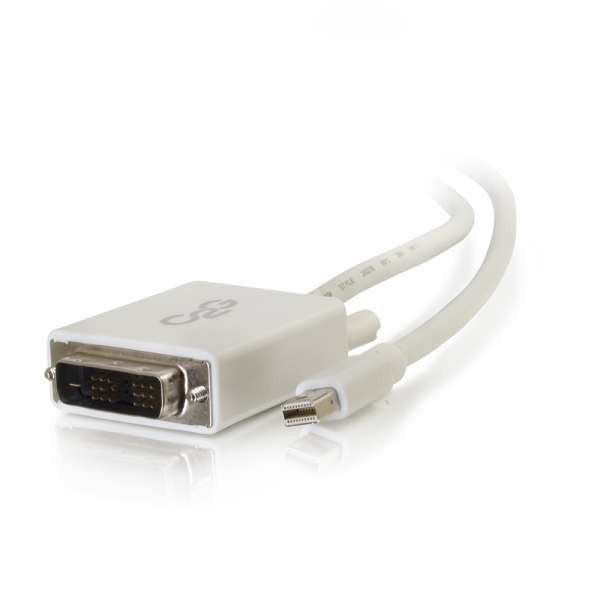 C2G CG54337 3Ft Mini DisplayPort Male to Single Link DVI-D Male White Adapter Cable