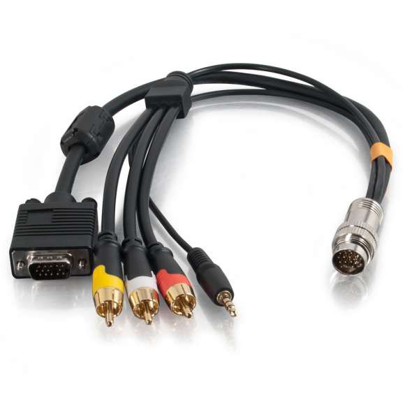 C2G CG60018 1.5Ft RapidRun VGA (HD15) & 3.5MM & Composite Video & Stereo Audio Flying Lead