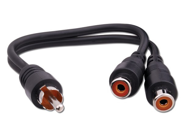 Vanco AC3F 6" RCA Male Plug to 2-RCA Female Jacks Y Adapter
