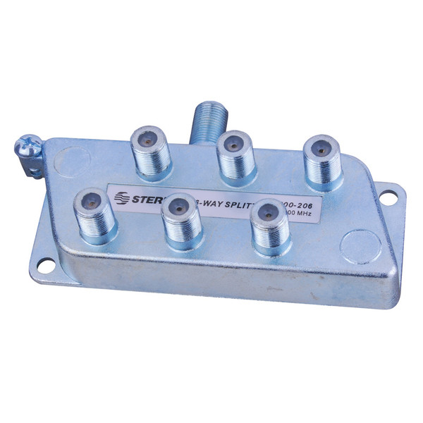 Vanco CPZ6 6-Way Signal Splitter with Built-In Grounding Block