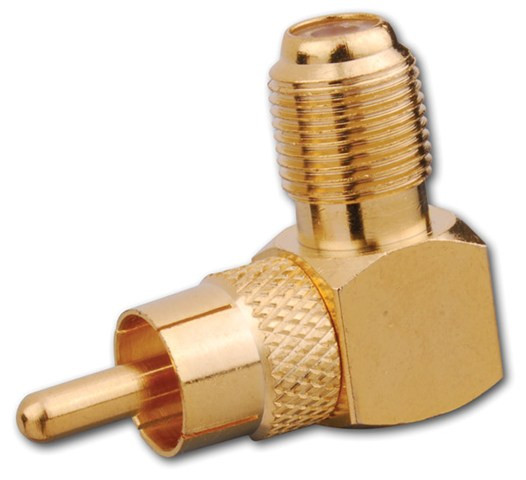 Vanco 120060 Right Angle Female "F" Jack to RCA Male Plug Adapter