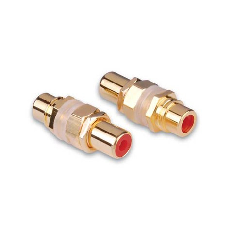 Vanco 280048 Bulkhead Mount White RCA Jacks, 2 Pack