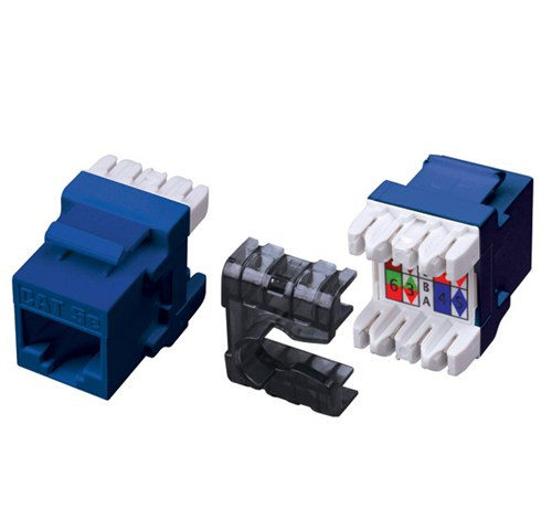 Vanco 820476 Category 5E 6 8-Conductor Blue 180 Degree Keystone Insert
