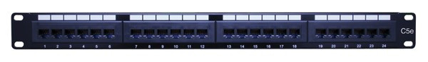 Vanco 820524 24 Port 1U Category 5E Patch Panel
