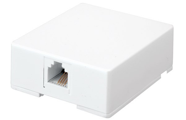Vanco CMTJ6 Color Mate 6-Conductor Ivory Surface Mount Jack