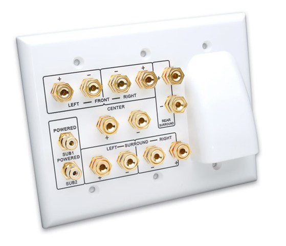 Vanco HTWP62BW Whole House Audio and 6.2 Home Theater White Wall Plate