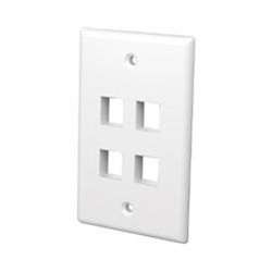 Vanco 820104 Multi-Media 4-Port White Keystone Wall Plate