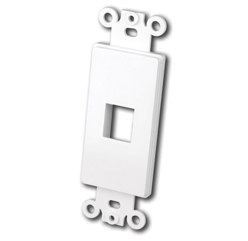 Vanco 820311 Decor Style 1 Port Ivory Multi-Media Wall Plate Insert