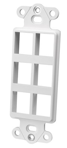 Vanco 820316 Decor Style Multi-Media 6 Port Ivory Wall Plate Insert