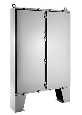 Hoffman A62H48CLP Type 4 Two-Door Enclosure with Floor Stands and Clamps