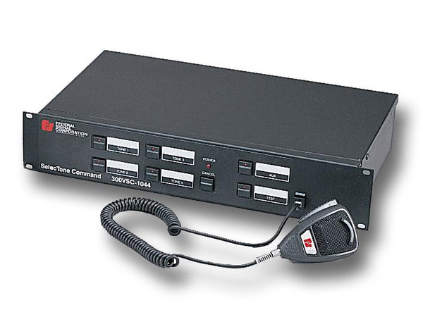Federal Signal 300VSC-1044SB4C 24VDC or 120VAC SelecTone Rack-Mount 4-Channel Command Unit