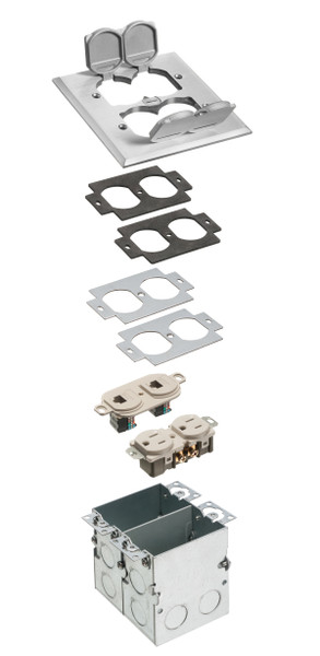 Arlington FLB5552NL Combo Floor Box Kit