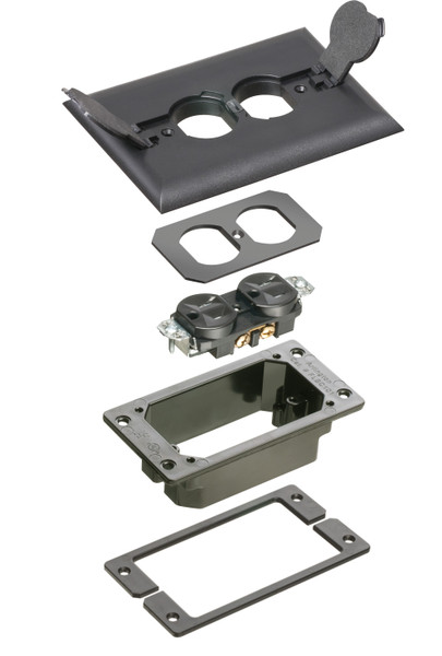 Arlington FLBCF101BLTK Concrete Rough-In Floor Box & Trim Kit