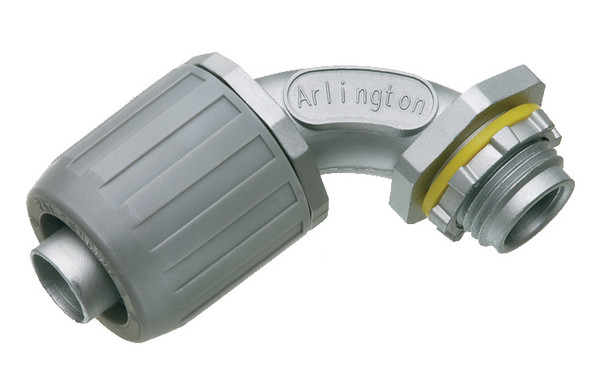 Arlington LT905 1/2" 90-Degree SNAP2IT Zinc Connector