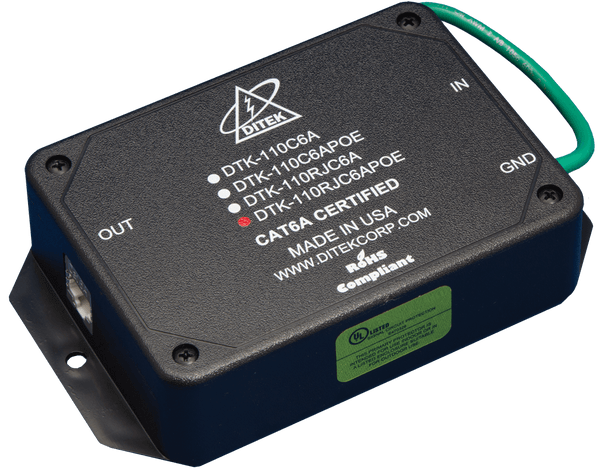 Ditek DTK-110RJC6APOE 10 Gigabit Category 6A PoE Surge Protector