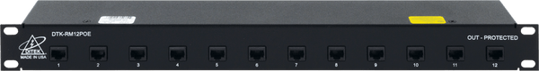 Ditek DTK-RM12POE Rack Mount Power over Ethernet Surge Protector