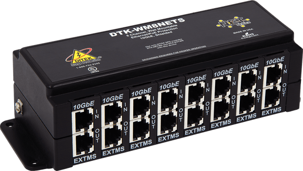 Ditek DTK-WM8EXTS Wall Mount 8 Channel PoE Extender Surge Protector