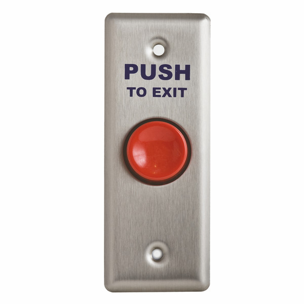Camden CM-250/7 Switch with Narrow Faceplate / 'PUSH TO EXIT', Black Text