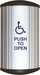 Camden CM-7509/4 9" Long Column(tm) push plate switch / 'WHEELCHAIR' symbol and 'PUSH TO OPEN'