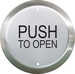 Camden CM-60/3 6" Round Push Plate Switch / 'PUSH TO OPEN', black graphics