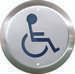 Camden CM-40/2 4 1/2" Round Push Plate Switch / 'WHEELCHAIR'  symbol, blue