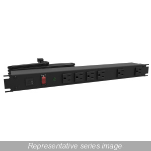 Hammond Manufacturing 1582H6A1SBK 15A 6-Outlet Rack Mount Basic PDU