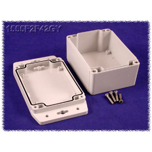 Hammond Manufacturing 1555F2F42GY RAL7035 grey watertight plastic enclosure, flange
