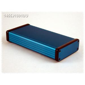Hammond Manufacturing 1455J1601BU blue extruded aluminum enclosure w/ metal end panels