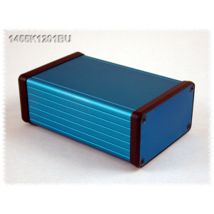 Hammond Manufacturing 1455K1201BU blue extruded aluminum enclosure w/ metal end panels