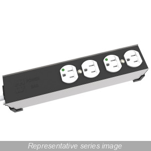 Hammond Manufacturing 1584T6DH6 Medical" 15A H.D. 6 Outlet Strip, 6 ft. cord - Outlets Front - Black