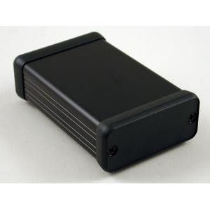 Hammond Manufacturing 1455C802BK black extruded aluminum enclosure w/ plastic end panels