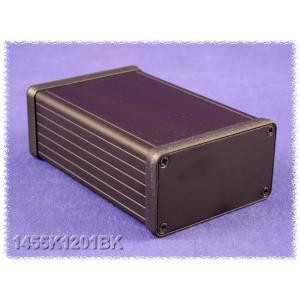 Hammond Manufacturing 1455K1201BK black extruded aluminum enclosure w/ metal end panels