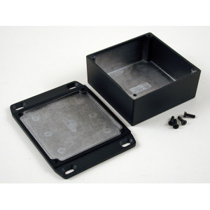 Hammond Manufacturing 1590WYFLBK enclosure - diecast; watertight; flanged lid; black