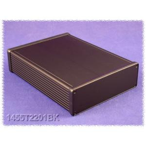 Hammond Manufacturing 1455T2201BK black extruded aluminum enclosure w/ metal end panels
